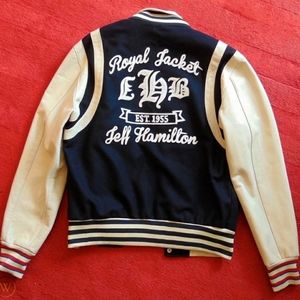 SOLD Jeff Hamilton Leather Letterman (M)